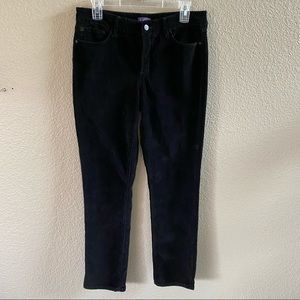 Not your daughters jeans NYDJ black skinny  velour pants size 8